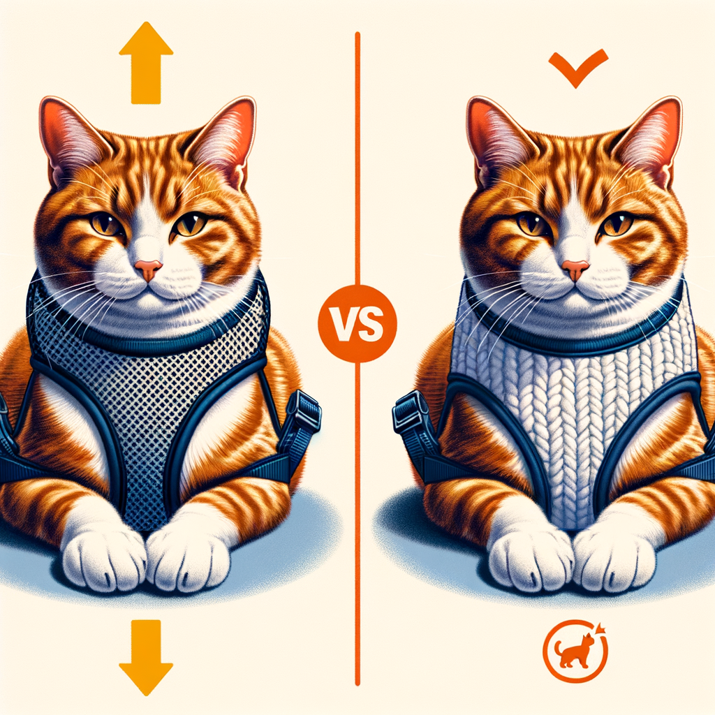 Infographic comparing cat comfort in nylon vs cotton cat harnesses, highlighting the impact of harness material on cat comfort and showcasing a comfortable cat harness comparison.