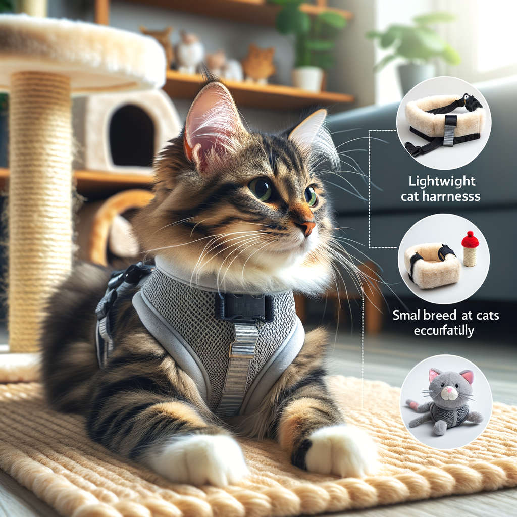 Small-breed feline enjoying the benefits of lightweight cat harnesses, showcasing the advantages of exploring cat harnesses and small-breed cat accessories for feline comfort and safety.