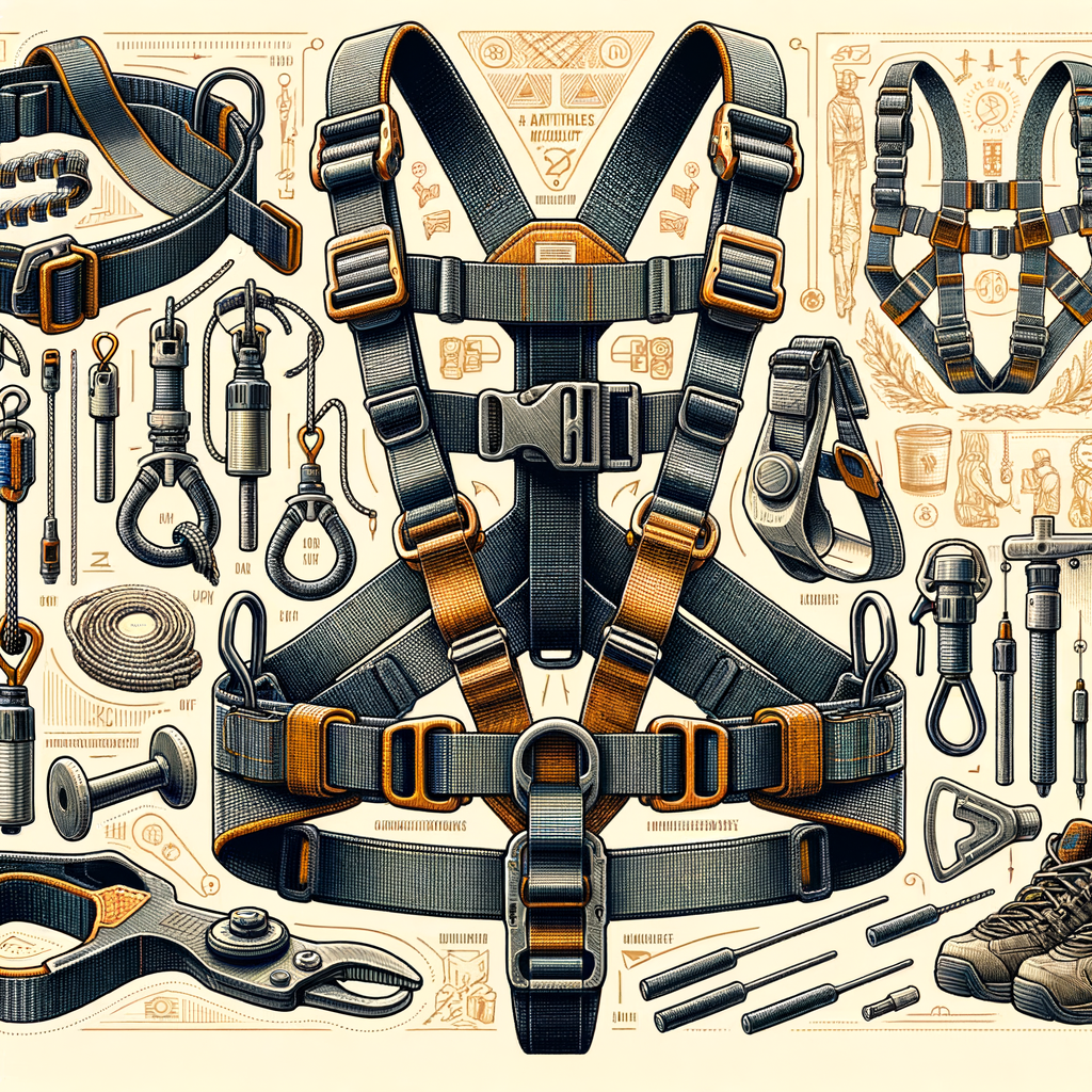 Professional illustration of various harness anti-twist features, demonstrating the effectiveness of harnesses and their safety features, perfect for an anti-twist harness review and harness design evaluation.